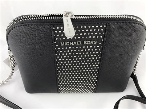 michael kors black and silver crossbody|black crossbody purse michael kors.